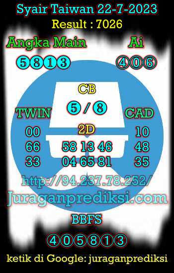 prediksi taiwan 22 juli 2023, syair taiwan hari ini sabtu 22-7-2023, angka keluar togel taiwan, toto jitu taiwan 22 juli 2023 akurat